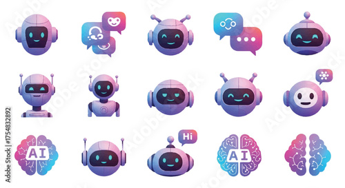 Funny cartoon monster and colorful Easter egg vector icon set design rebotic icon