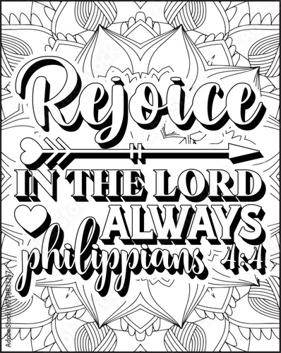 Bible Verse Coloring Page for Adults. Holy Christian Bible Quote Coloring Page.