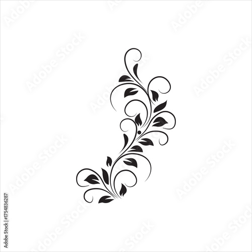 Minimal botanical leaf line art vector. Tattoo flower icon. simple botanical line drawings featuring delicate leaves and branches, ideal for logos, tattoos, invitations, and modern decor.