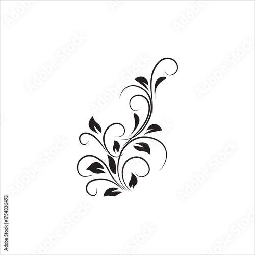 Minimal botanical leaf line art vector. Tattoo flower icon. simple botanical line drawings featuring delicate leaves and branches, ideal for logos, tattoos, invitations, and modern decor.