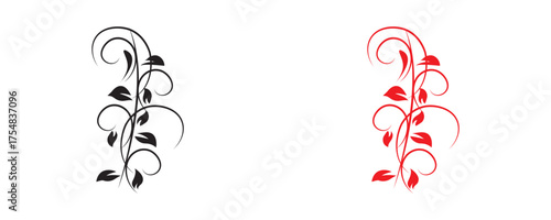 Minimal botanical leaf line art vector. Tattoo flower icon. simple botanical line drawings featuring delicate leaves and branches, ideal for logos, tattoos, invitations, and modern decor.