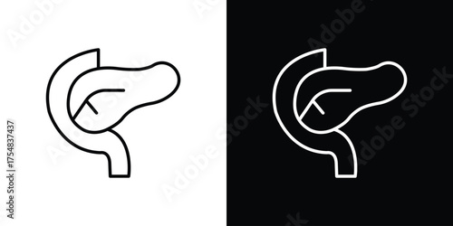 pancreas icon - Line Style. symbol template design