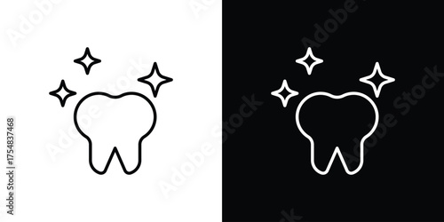clean tooth icon - Line Style. symbol template design