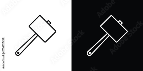 Wooden mallet icon - Line Style. symbol template design