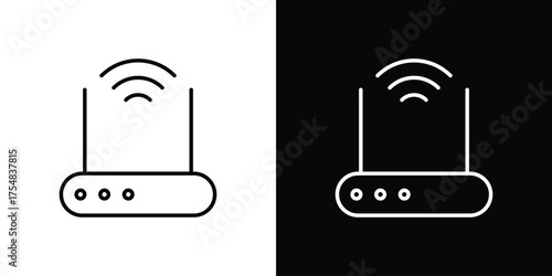 Wifi modem icon - Line Style. symbol template design