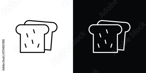 White bread icon - Line Style. symbol template design