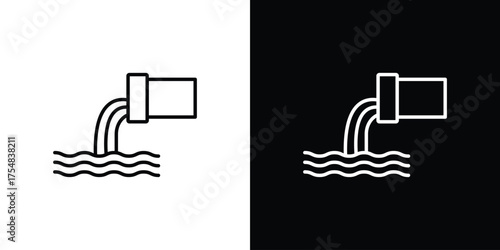 Waste water icon - Line Style. symbol template design