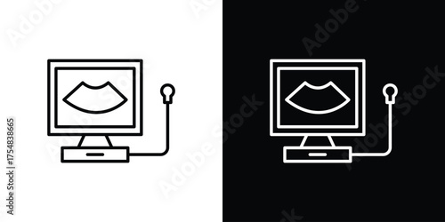 Ultrasonography icon - Line Style. symbol template design