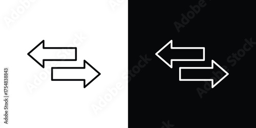 Transfer arrows icon - Line Style. symbol template design
