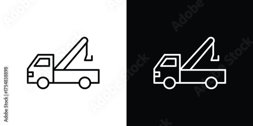 Tow truck icon - Line Style. symbol template design