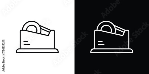 Tape dispenser icon - Line Style. symbol template design