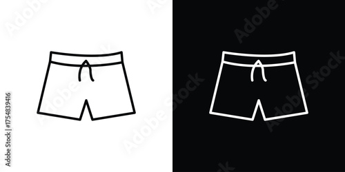 Swim shorts icon - Line Style. symbol template design