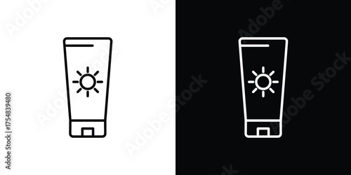 Sunscreen icon - Line Style. symbol template design