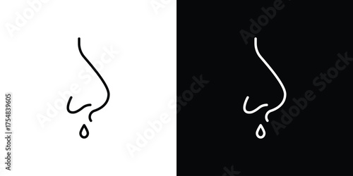 Stuffy nose icon - Line Style. symbol template design
