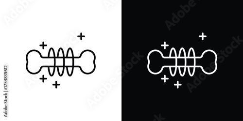 Strong healthy bones icon - Line Style. symbol template design