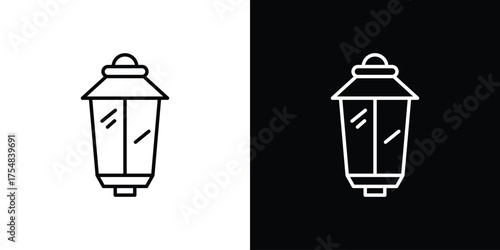 Street lamp icon - Line Style. symbol template design