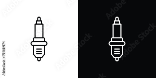 Spark plug icon - Line Style. symbol template design