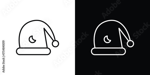 Sleeping Hat icon - Line Style. symbol template design