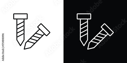 Screws icon - Line Style. symbol template design