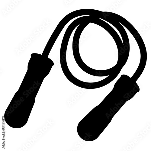 Silhouette of a jump rope for fitness, cardio and training purposes