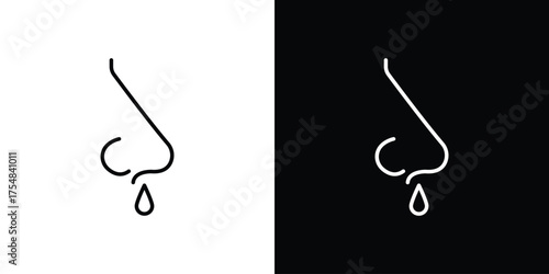 Runny nose icon - Line Style. symbol template design