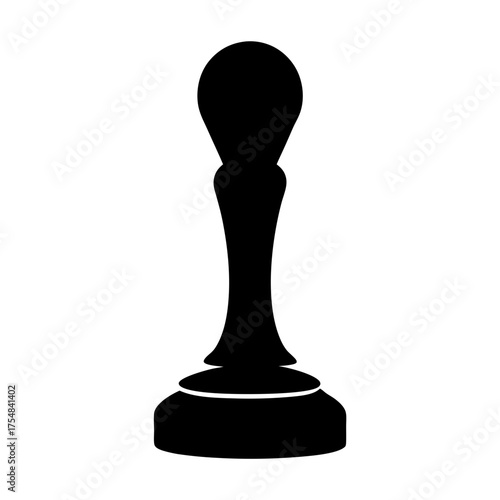 Dramatic silhouette of a chess pawn piece against a white background.