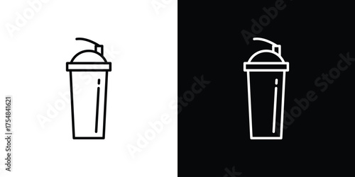 Protein shake icon - Line Style. symbol template design