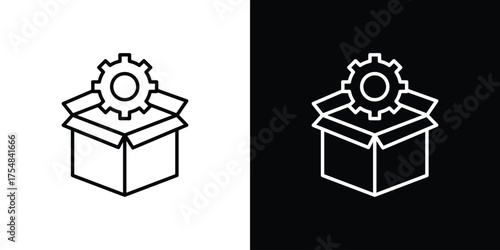 Product management icon - Line Style. symbol template design