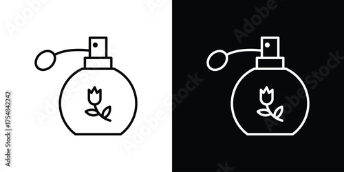Perfume bottle icon - Line Style. symbol template design