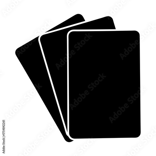 A Simple Black and White Image of Three Stacked Playing Cards