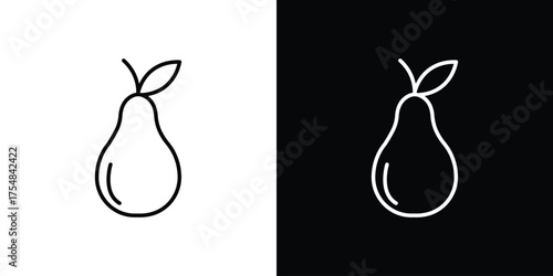 Pear icon - Line Style. symbol template design