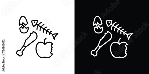 Organic waste icon - Line Style. symbol template design