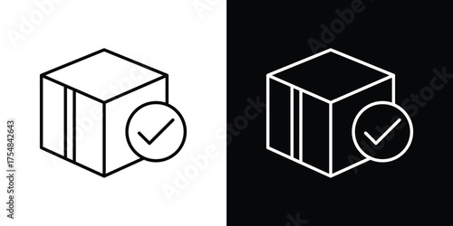 Order receive icon - Line Style. symbol template design