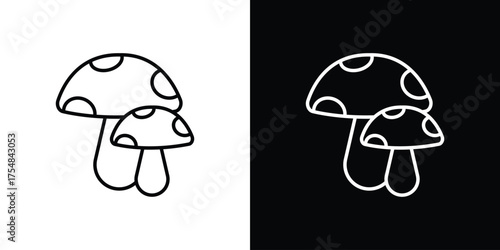 Mushrooms icon - Line Style. symbol template design