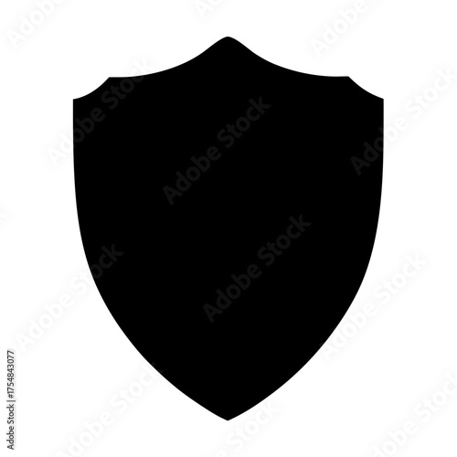 Free Download Solid black shield shape for heraldry, protection, security, and gaming elements - GFXLoad
