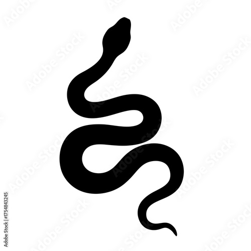 Wallpaper Mural Striking Silhouette of a Coiled Serpent Depicted on a Pure White Canvas Torontodigital.ca