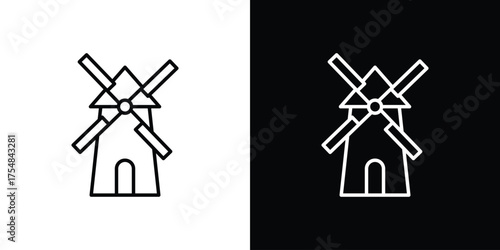 Mill icon - Line Style. symbol template design