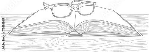 Book glasses reading study education knowledge learning open page wood