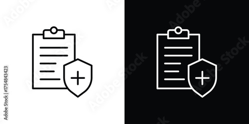 Medical insurance icon - Line Style. symbol template design