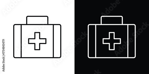 Medical aid kit icon - Line Style. symbol template design