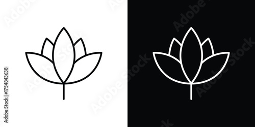 Lotus icon - Line Style. symbol template design