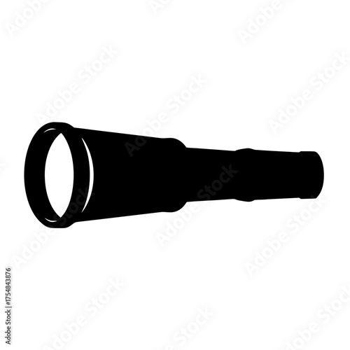 Silhouette of a Telescope or Spyglass used for nautical navigation and astronomy
