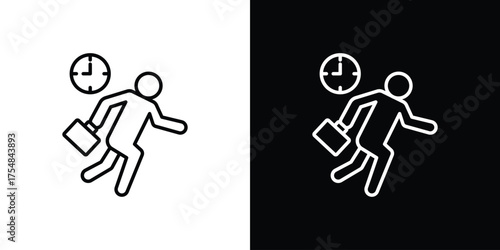 Late icon - Line Style. symbol template design