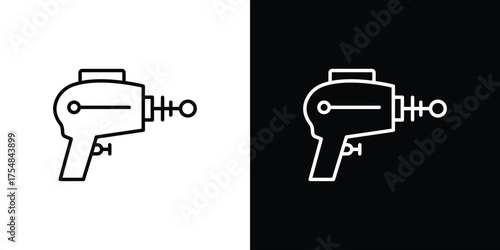 Laser gun icon - Line Style. symbol template design
