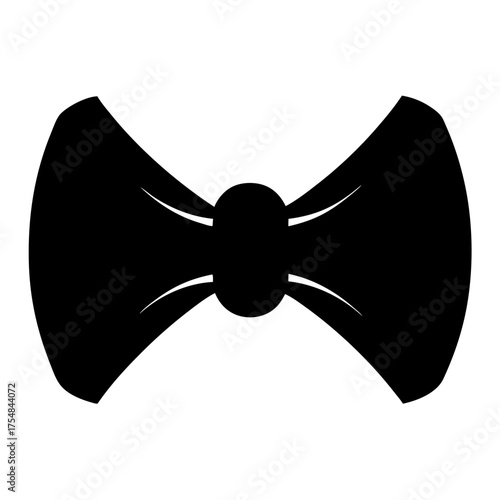 Elegant black bowtie illustration on white backdrop for formal occasions wear