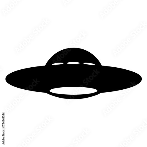 Classic UFO sighting of a flying saucer spacecraft in the sky