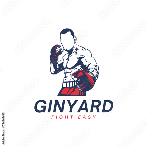 Dynamic boxer in fighting stance with red gloves, ready for combat, embodying strength and determination in sports.