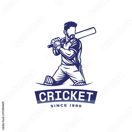 Dynamic sportsman poised to hit winning shot with professional batting stance, embodying cricket's powerful spirit and athletic prowess.