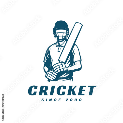 Dynamic cricketer poised for action with bat, embodying competitive spirit and athletic prowess for sports branding