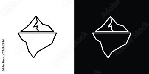 Iceberg icon - Line Style. symbol template design